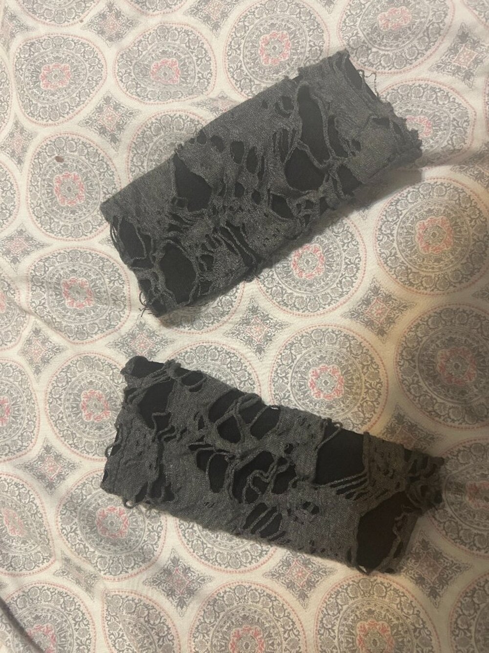 Punk Broken Slit Gothic Unisex Glove Fingerless Cuff 